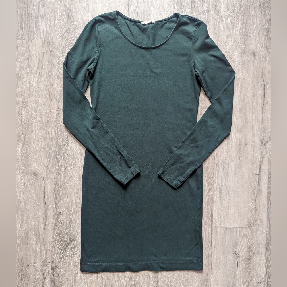 LAST CHANCE Green Fitted Long-sleeve Dress H&M